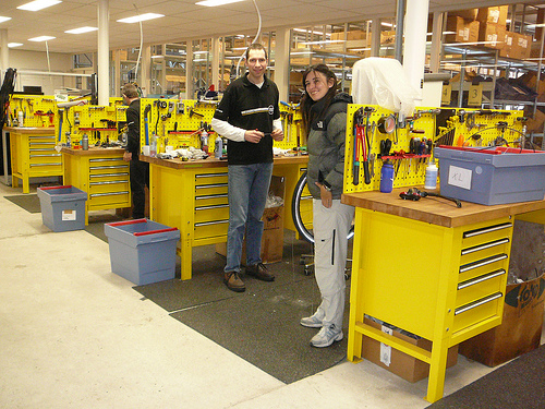 Ivana in the Santos factory. We love the smell of new bikes!