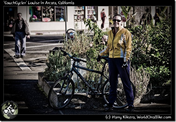 'CouchCycler' Louise in Arcata, California