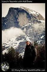 Ivana in Yosemite with Half Dome