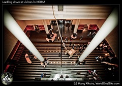 Looking down at visitors in MOMA