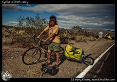 Cyclist in Death valley