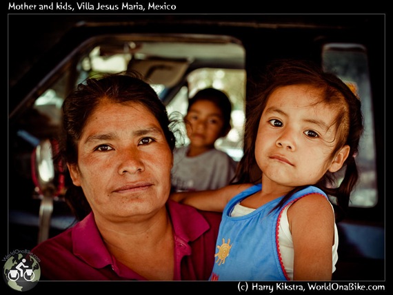 Mother and kids, Villa Jesus Maria, Mexico