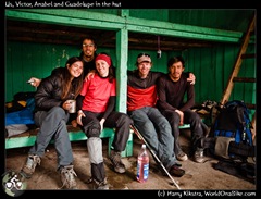 Us, Victor, Anabel and Guadelupe in the hut