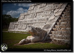 Chichen Itza, Serpent'shead of El Castillo