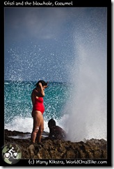 Cristi and the blowhole, Cozumel