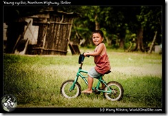 Young cyclist, Northern Highway, Belize